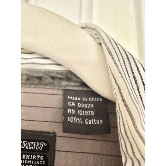 Vintage Y2K style - Pro Jek Raw men’s button-down shirt white and light gray str - Picture 8 of 12